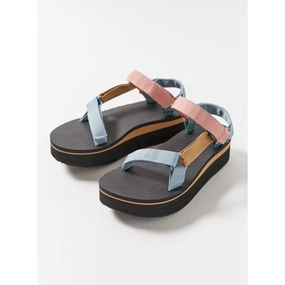 Teva Midform Universal Platform Sandals Pink Blue Colorblock Sporty Hiking Sz 6